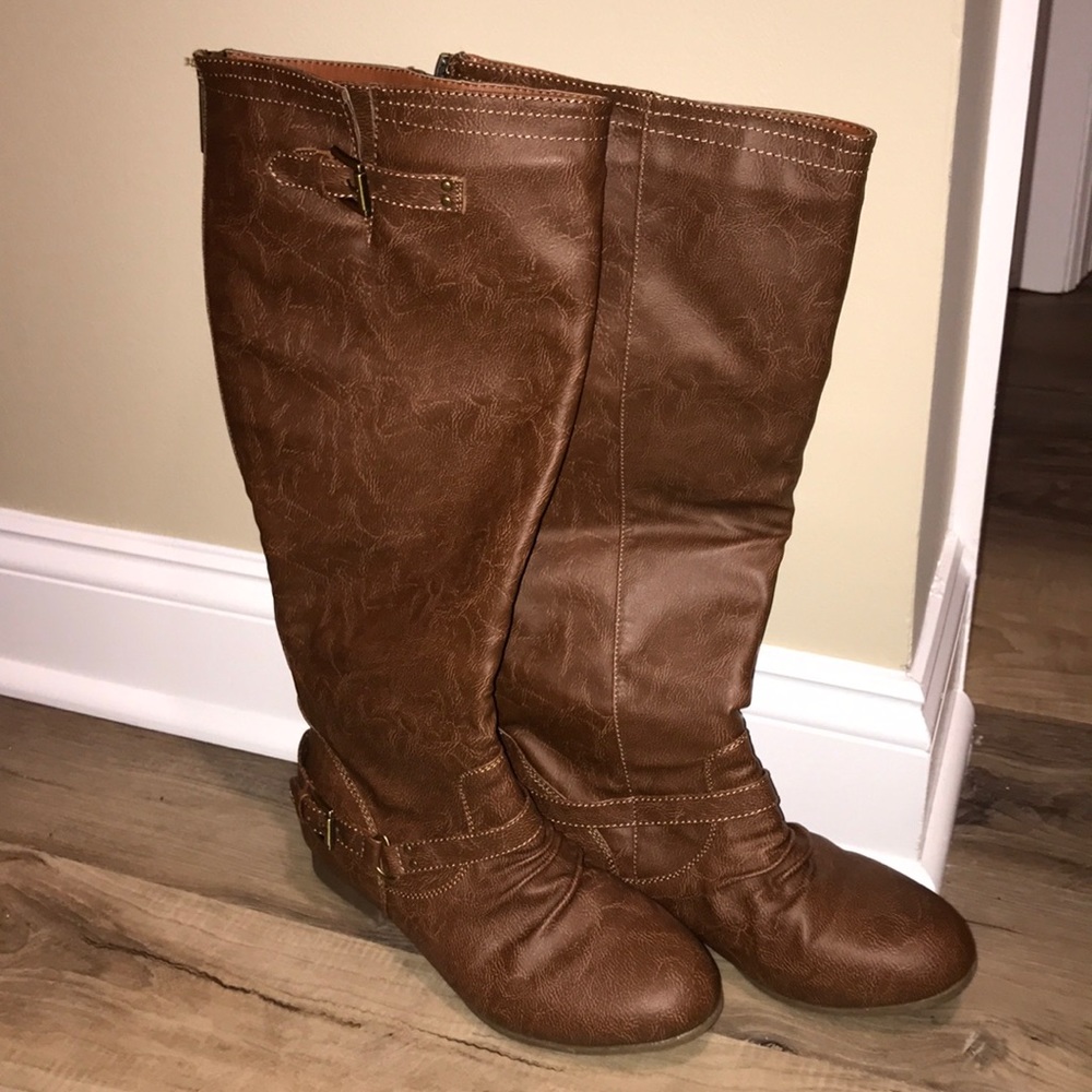 brown leather boots